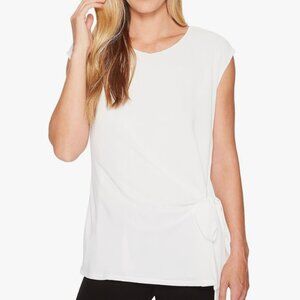 XL - Vince Camuto Women's White / Ivory Sleeveless Side Tie Blouse - NWT